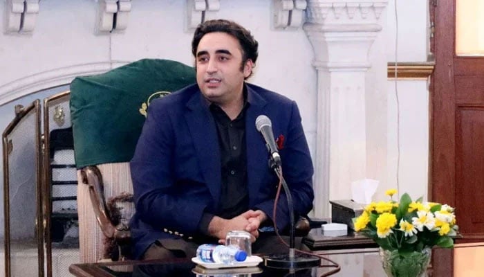 Pakistan People’s Party (PPP) Chairman Bilawal Bhutto Zardari gestures during an event on March 8, 2024. — Facebook/Pakistan Peoples Party. — PPP