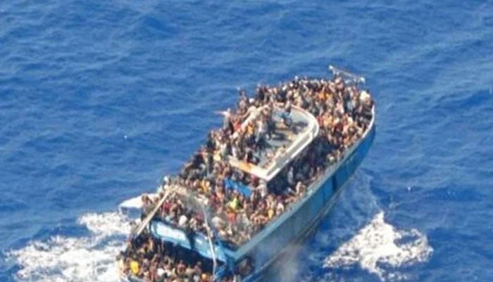A representational image taken from an aerial footage of a migrant boat. — X/@YasirQadhi/File