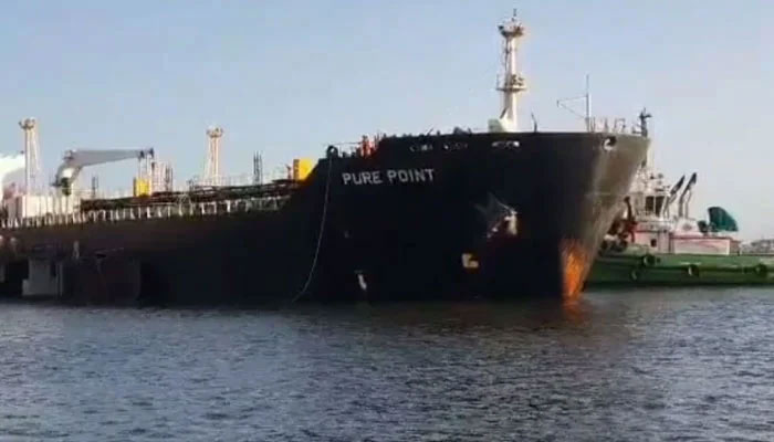 Russian vessel Pure Point reaches Karachi port. — X/ @Roohan_Ahmed/File
