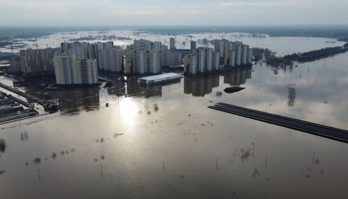 An aerial view shows the flood-hit Russian city of Orenburg. —  AFP/File