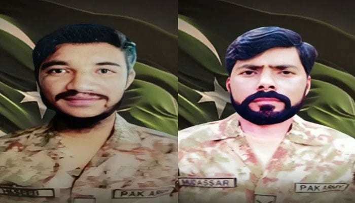 Martyred soldiers Lance Naik Haseeb Javed (left) and Lance Havildar Mudassar Mehmood. — ISPR/File