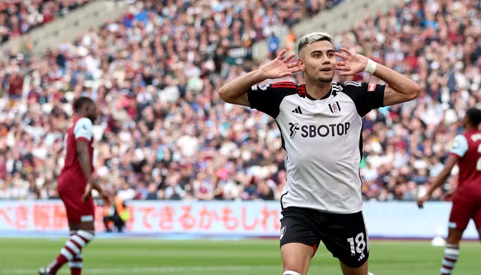 Fulhams Andreas Pereira celebrates scoring his teams second goal. — AFP/File
