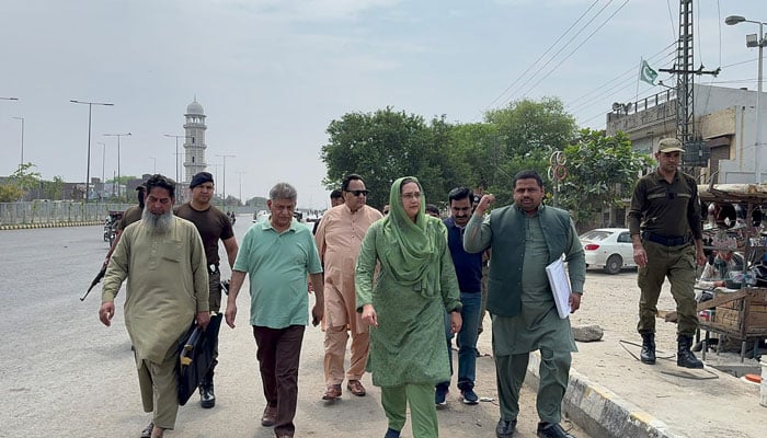 Deputy Commissioner and Metropolitan Corporation Lahore (MCL) Administrator Rafia Haider pictured during her visit to development sites in Ravi Zone on April 14, 2024. — Facebook/Metropolitan Corporation Lahore