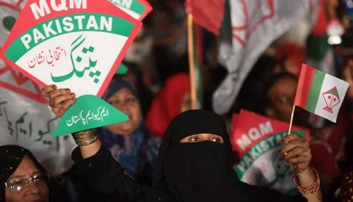 Supporters of the  Muttahida Qaumi Movement-Pakistan (MQM-P) attend a public gathering in Karachi. — AFP/File