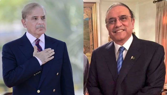 This combo of images shows, President Asif Ali Zardari (right) and Prime Minister Shehbaz Sharif (left). —X/@CMShehbaz/@AAliZardari/File