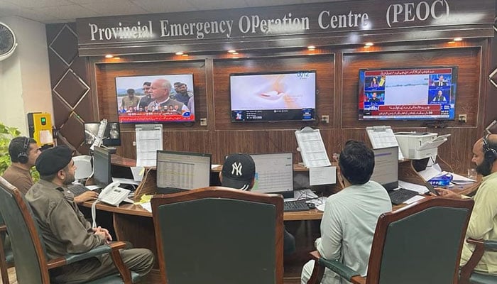 In this image, officials monitor a control room. — Planning & Development Department Khyber Pakhtunkhwa/File
