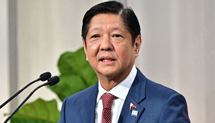 Philippines President Ferdinand Marcos Jr delivers remarks during the Philippines 123 Signing Ceremony in San Francisco, California, on November 16, 2023. — AFP