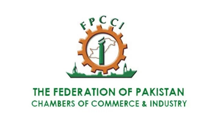 The picture shows a logo of Federation of Pakistan Chambers of Commerce & Industry (FPCCI). — APP/File