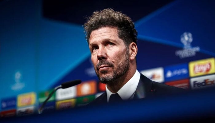 Atletico Madrids Argentinian coach Diego Simeone looks on during a press conference. — AFP/File