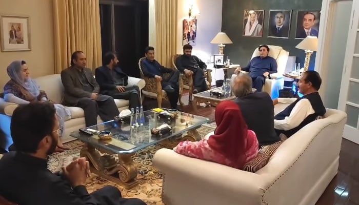 In this still, Pakistan People’s Party (PPP) Chairman Bilawal Bhutto Zardari meets with the delegation of the PPP’s Chapter of Gilgit-Baltistan (GB) on April 16, 2024. — Facebook/Pakistan Peoples Party - PPP
