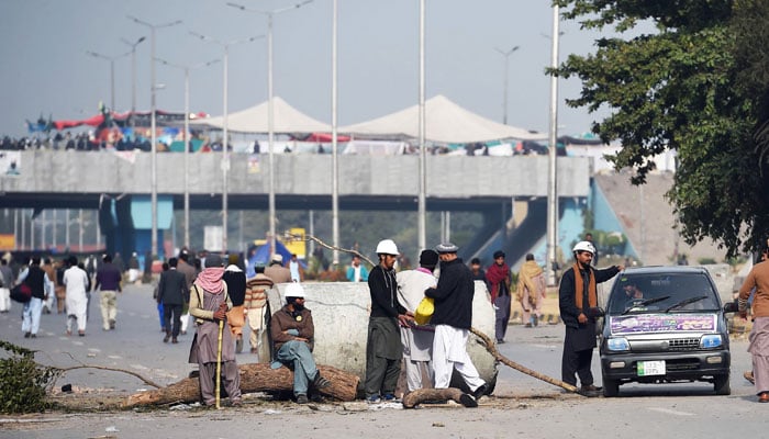 A representational image showing protesters during the Faizabad sit-in in Islamabad. — AFP/File