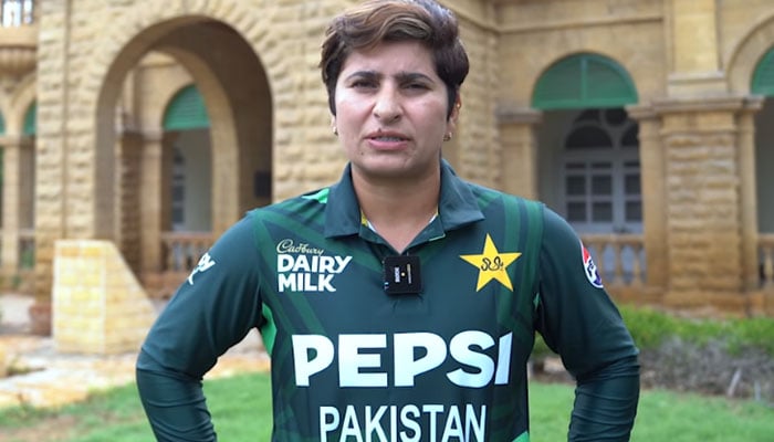 This screengrab taken from a video released on April 17, 2024, shows the Pakistan women’s cricket team captain Nida Dar. — Facebook/Pakistan Cricket Team