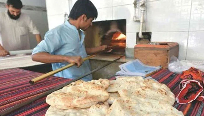 This representational image shows a naanbai making bread in a shop. — Islamabad Post/File