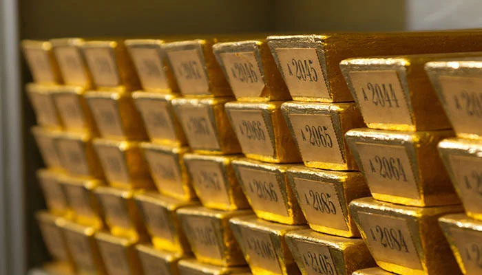 This image shows gold bars. — AFP/File