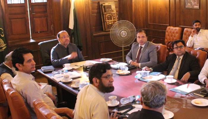 Provincial Minister for Industry and Commerce Chaudhry Shafay Hussain chairs a meeting on April 17, 2024. — Facebook/Chaudhry Shafay Hussain