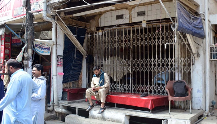 A view of the closed Brad shop (Tandoor) due to the Muttahida Nanbai Roti Association of Punjab Shutter Down Strike on April 19, 2024. — Online