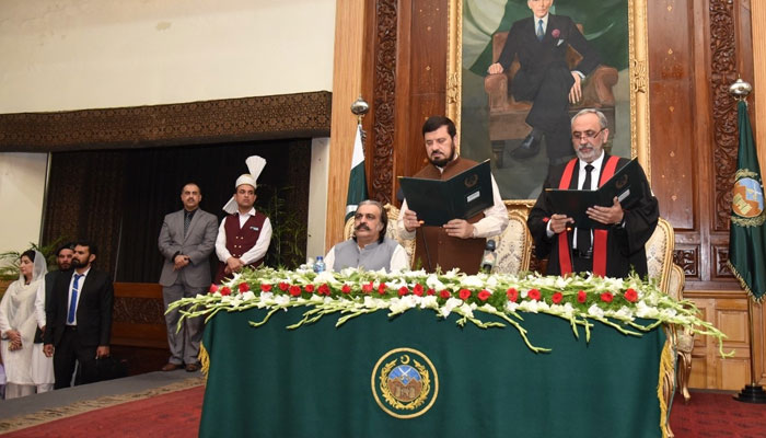 Justice Ishtiaq Ibrahim took oath as chief justice of the Peshawar High Court (PHC) on April 20, 2024. — PHC website
