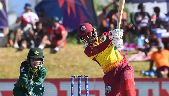 West Indies womens team player plays a shot during a match against Pakistan. — ICC/File