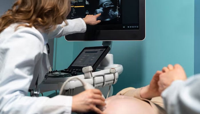 This representational image shows a Doctor examining a patient via an Ultrasound machine. — Freepik Company S.L./File