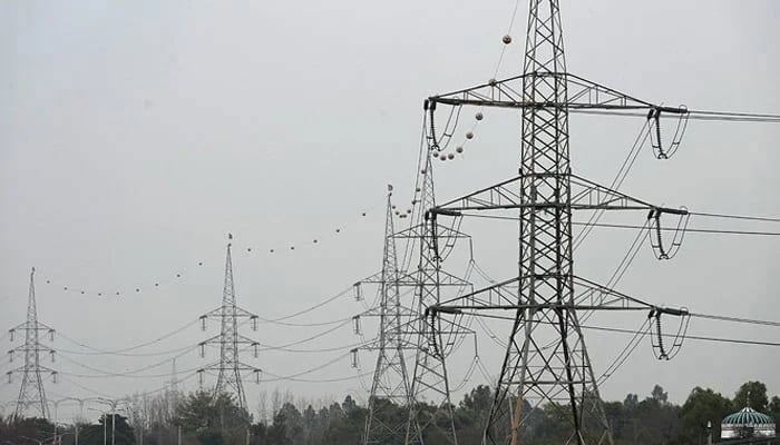 A general view of the high voltage lines during a nationwide power outage on January 23, 2023. — AFP