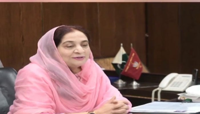 Newly appointed Government College Universitys (GCU) Acting Vice Chancellor Prof Dr Shazia Bashir.  — Screengrab/Geo.tv/File