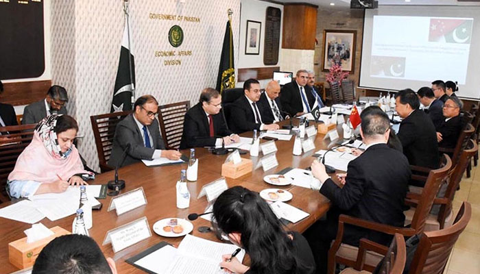 Chinese Delegation Meets Federal Minister for Economic Affairs, Mr Ahad Khan Cheema at the Ministry of Economic Affairs on April 22, 2024. — APP