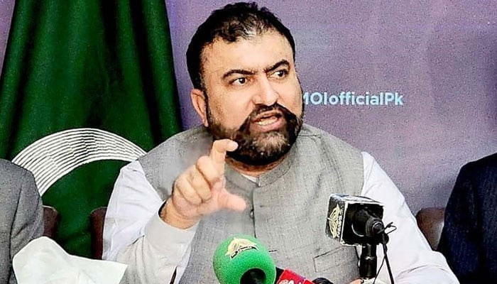 Balochistan Chief Minister Mir Sarfraz Bugti speaks during a press conference. — APP/File
