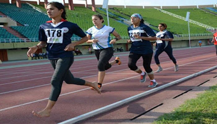 An undated picture of Pakistani female athletes running on a track. — Athletics Federation of Pakistan website/File
