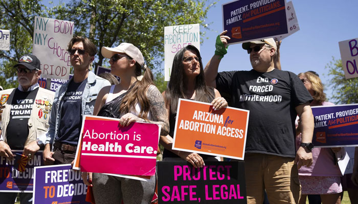Abortion-rights activists hold a protest on in Phoenix, USA. — AFP/File