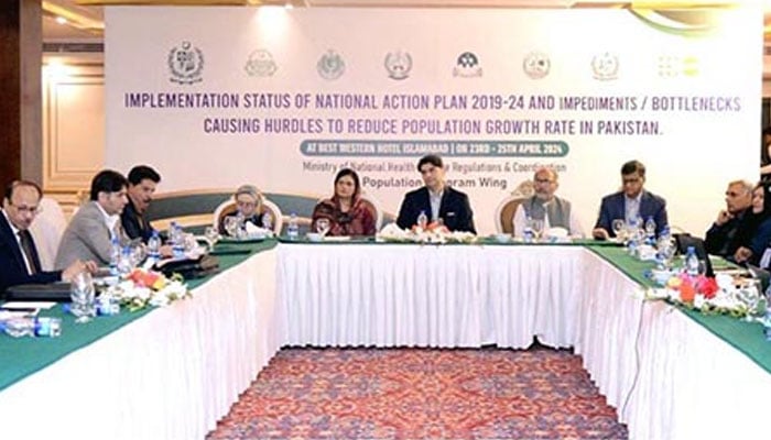Coordinator to the Prime Minister on National Health Services, Regulations and Coordination, Dr. Malik Mukhtar Ahmad Bharath is participating in an inaugurating session of three days workshop regarding implementation on NAP on Population. — APP File