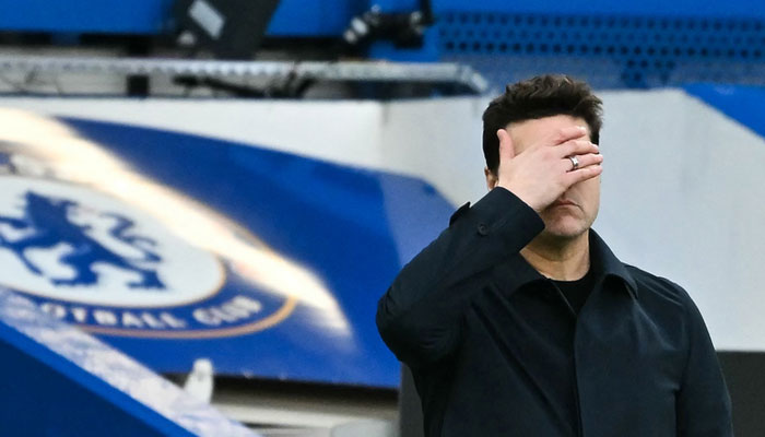 Chelsea manager Mauricio Pochettino reacts during a Premier League game. — AFP File