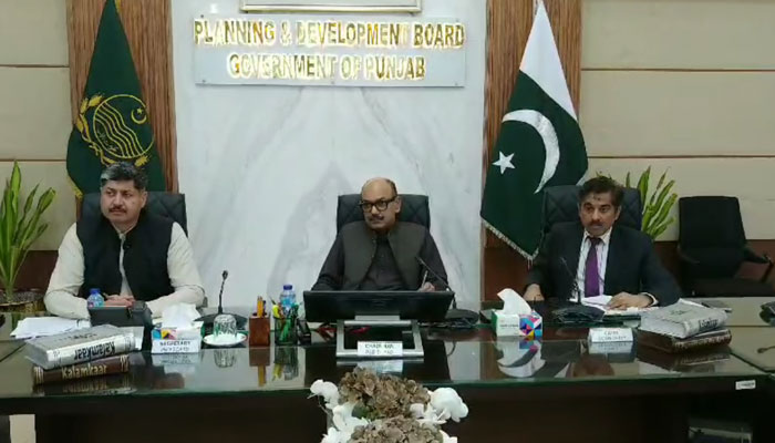 Chairman P&D Board Barrister Nabeel Ahmad Awan (C0 chairs the 50th meeting of the Provincial Development Working Party (PDWP) 2023-24 on April 24, 2024. — Facebook/Planning & Development Board, Govt. of the Punjab