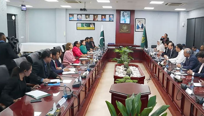 A delegation from Timor-Leste, headed by Ms Veronica Das Dores, Minister of Social Solidarity and Inclusion, on a study tour at BISP Headquarters in Islamabad on April 24, 2024. — Facebook/BISP Pakistan