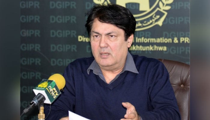 Chief Minister’s Advisor on Information and Public Relations Barrister Dr Saif addresses to the media. — APP/File