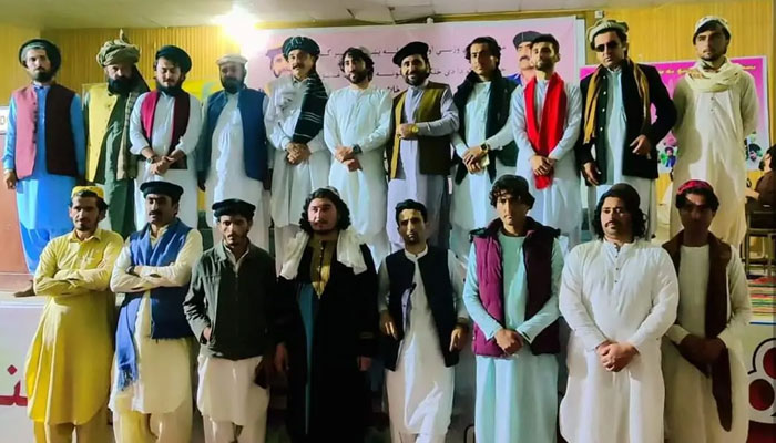 A group photo after poetry recital session was organized by the Wana Pashto Poetry Society at the Government Degree College Wana. — Daily Parliament Times
