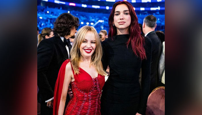 Australian singer-songwriter and actress Kylie Minogue (L), posing for a picture along with Albanian singer and songwriter Dua Lipa. — Instagram/duaalipadaily