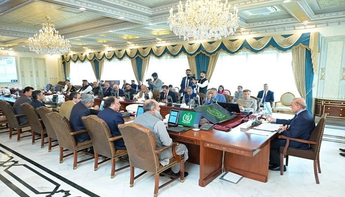 Prime Minister Shehbaz Sharif chairs the meeting of the Federal Cabinet in Islamabad on 26th April 2024. — APP