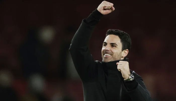 Arsenal´s Spanish manager Mikel Arteta celebrates at the end of the English Premier League football match on February 4, 2024. — AFP