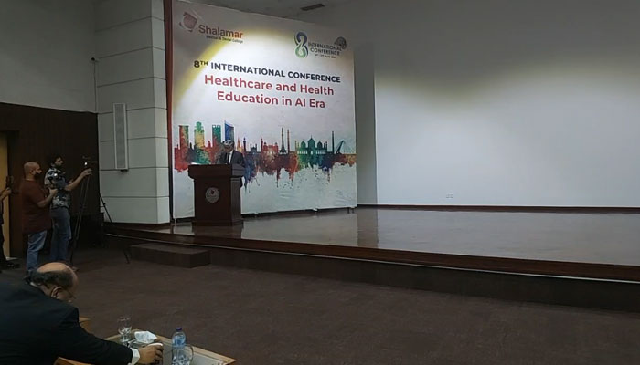 The 8th International Conference on Healthcare & Health Education in the AI Era underway at the Shalamar Institute of Health Sciences on April 27, 2024. — Facebook/Shalamar Medical & Dental College Lahore