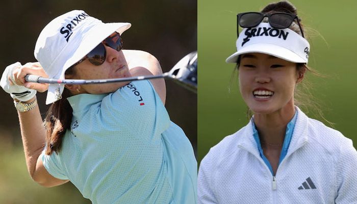 Australian professional golfers Hannah Green (L), and Grace Kim. — AFP/File