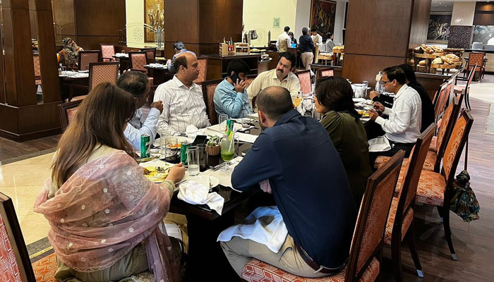 Participants discuss the critical issue of tobacco taxation in Pakistan on April 29, 2024. — Facebook/Human Development Foundation - HDF