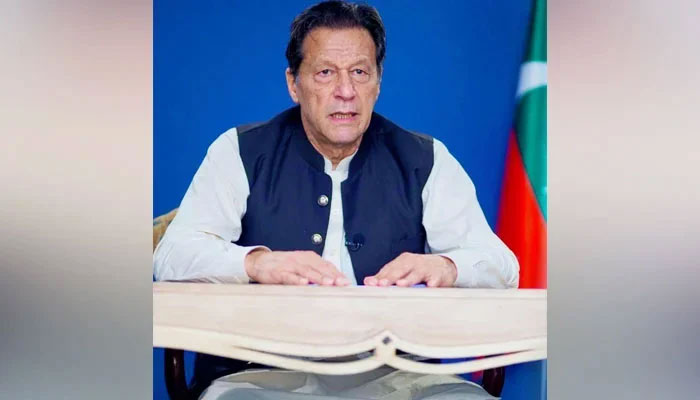 PTI founder and former prime minister Imran Khan speaks in this image released on August 3, 2023. — Facebook/Imran Khan