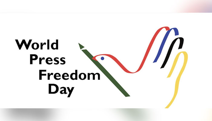 This image shows the logo of the World Press Freedom Day. — APP/File