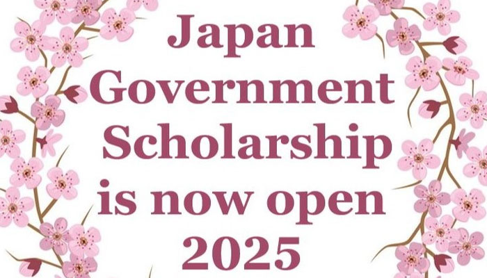 The poster announces MEXT Scholarships 2025 for the talented Pakistani students to apply for their Undergraduate and graduate studies (Masters, PhD) in Japan. — Instagram/japan_embassy_uae/File