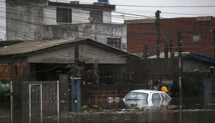 View of a flooded street in Porto Alegre, Brazil on May 3, 2024. — AFP File