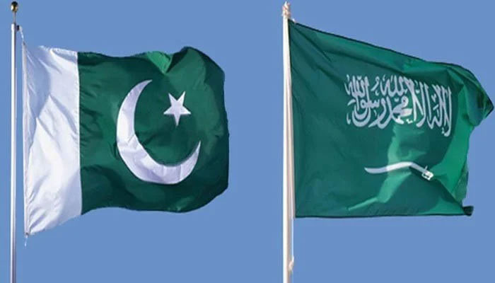 The flags of Pakistan and Saudi Arabia. — Geo News File