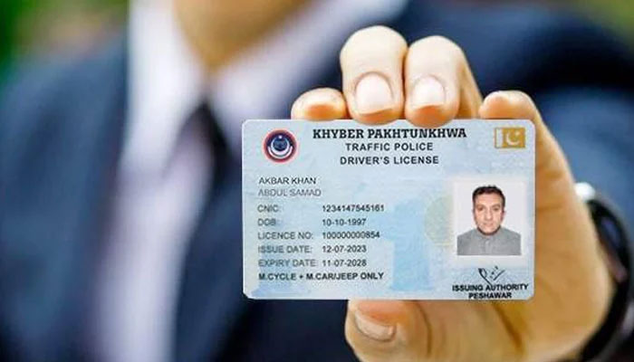 This representational image shows a driving license. — Khyber Pakhtunkhwa Police/website/File