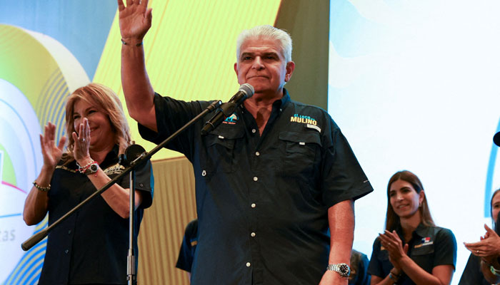 Panamas President-elect Jose Raul Mulino gestures to his supporters after he was declared the winner of the presidential election based on preliminary results by the electoral authority, in Panama City, Panama May 5, 2024. — Reuters