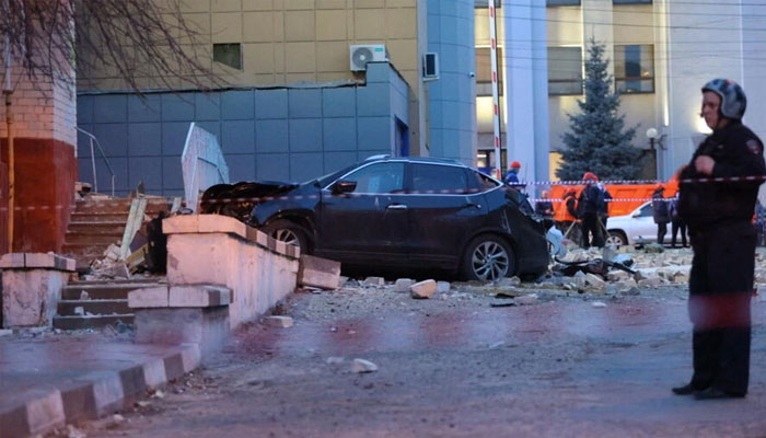 A view shows aftermath of fresh air attacks on Belgorod on March 24, 2024. — AFP