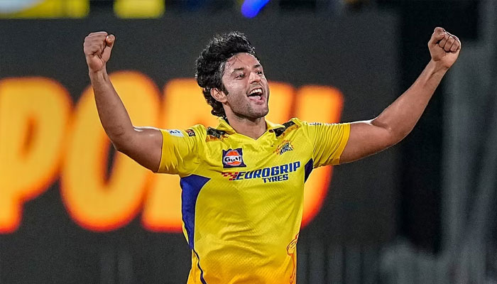 Chennai Super Kings bowler Shivam Dube celebrates the wicket of Punjab Kings batter Jonny Bairstow (not pictured) during the IPL 2024 cricket match between Chennai Super Kings and Punjab Kings. — PTI/File